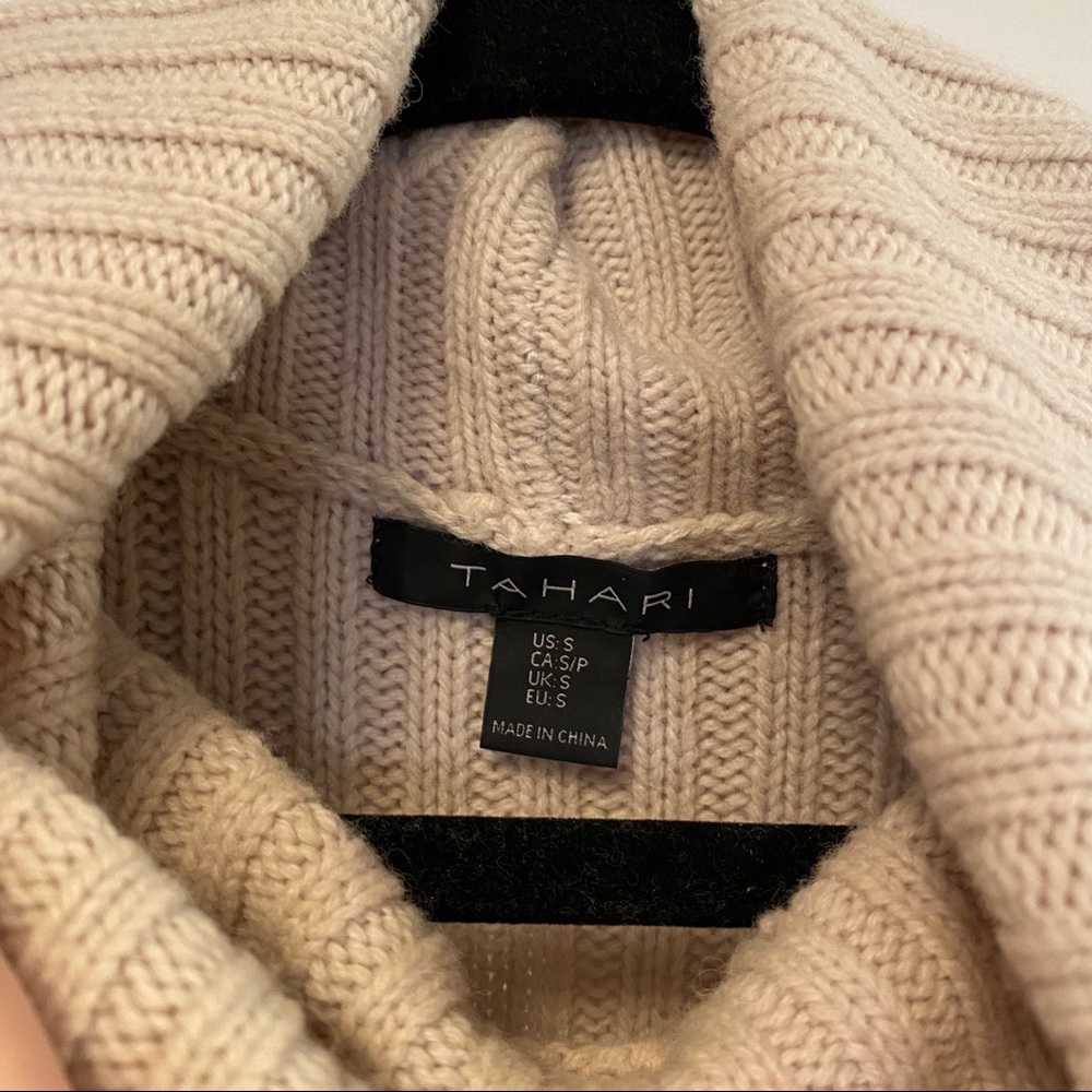 Tahari Sleeveless Cream Cowl Neck Sweater - Picture 3 of 6